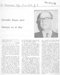Salvador Reyes para siempre en el mar.