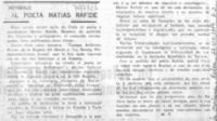 Al poeta Matías Rafide