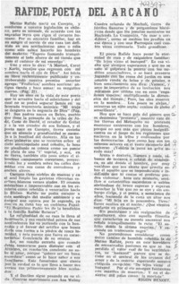 Rafide, poeta del arcano