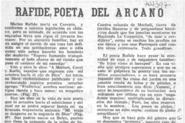 Rafide, poeta del arcano