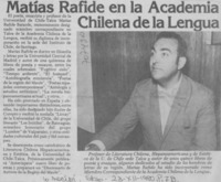 Matías Rafide en la Academia Chilena de la Lengua.