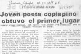 Joven poeta copiapino obtuvo el primer lugar.
