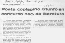 Poeta copiapino triunfó en concurso nac. de literatura.