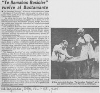 Te llamabas Rosicler" vuelve al Bustamante.