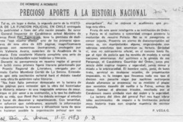 Precioso aporte a la historia nacional