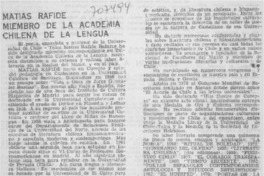 Matías Rafide miembro de la Academia de la Lengua.