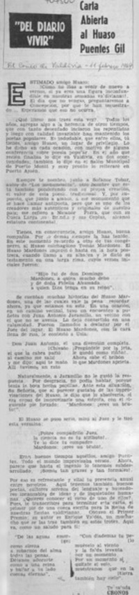 Carta abierta al huaso Puentes Gil