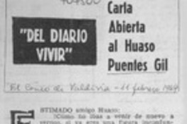 Carta abierta al huaso Puentes Gil