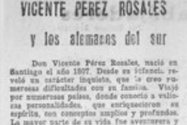 Vicente Pérez Rosales y los alemanes del sur