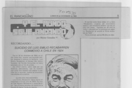 Suicidio de Luis Emilio Recabarren conmovió a Chile en 1924