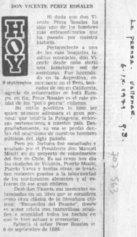 Don Vicente Pérez Rosales.