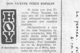 Don Vicente Pérez Rosales.