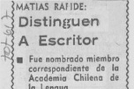 Distinguen a escritor.