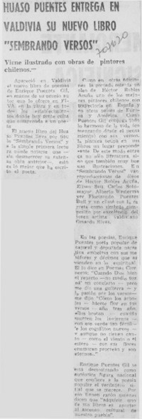 Huaso Puentes entrega en Valdivia su nuevo libro "Sembrando versos".