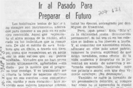 Ir al pasado para preparar el futuro