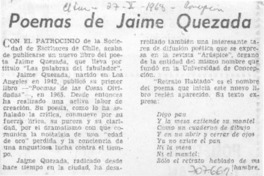 Poemas de Jaime Quezada.