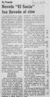 Novela "El socio" fue llevada al cine.