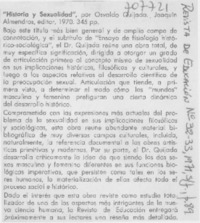 Historia y sexualidad".