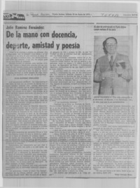 De la mano con docencia, deporte, amistad y poesía