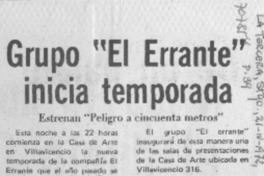Grupo "El Errante" inicia temporada.