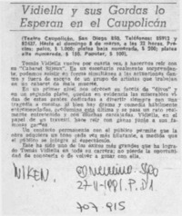 Vidiella y sus gordas lo esperan en el Caupolicán.