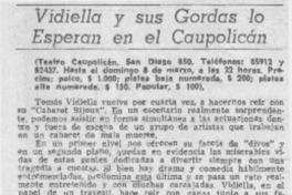 Vidiella y sus gordas lo esperan en el Caupolicán.