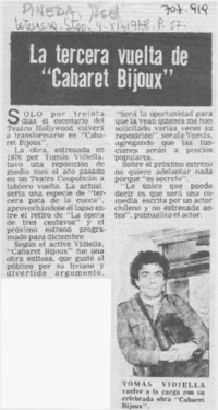 La Tercera vuelta de "Cabaret Bijoux".