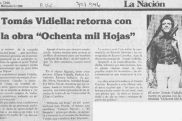 Tomás Vidiella estrenará "Ochenta mil hojas".