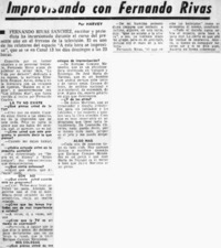Improvisando con Fernando Rivas : [entrevista]