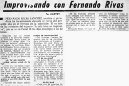 Improvisando con Fernando Rivas : [entrevista]
