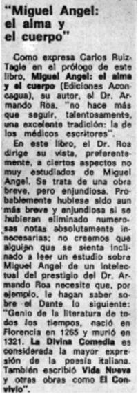 Miguel Angel: el alma y el cuerpo"