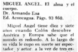 Miguel Angel. El alma y el cuerpo.