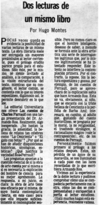 Dos lecturas de un mismo libro