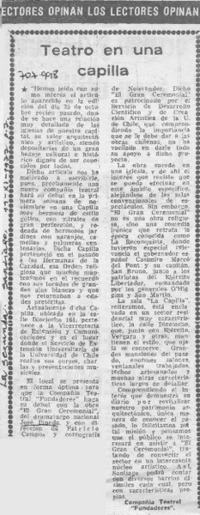 Teatro en una capilla.