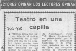 Teatro en una capilla.