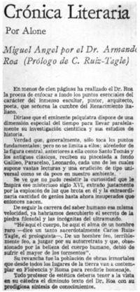 Miguel Angel por el Dr. Armando Roa