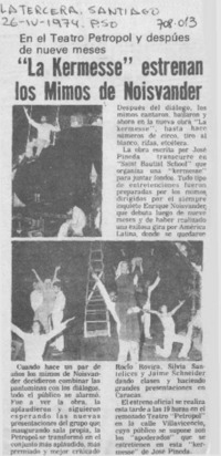 "La Kermesse" estrenan los mimos de Noisvander.