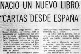 Nació un nuevo libro: Cartas desde España".