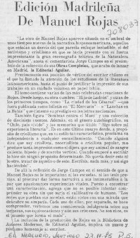 Edición madrileña de Manuel Rojas.