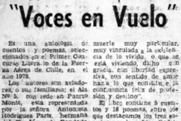 Voces en vuelo".