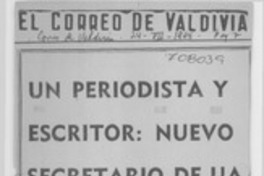 Un periodista y escritor, nuevo secretario de UA.