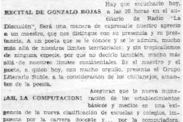 Recital de Gonzalo Rojas