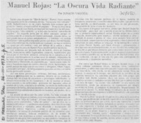 Manuel Rojas: "la oscura vida radiante"