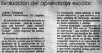 Evaluación del aprendizaje escolar.