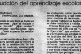 Evaluación del aprendizaje escolar.