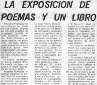 La exposición de poemas y un libro.