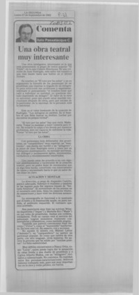 Una obra teatral muy interesante