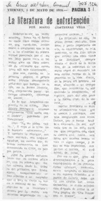 La literatura de entretención