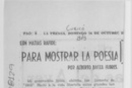 Para mostrar la poesía