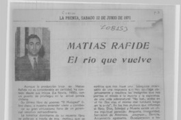 Matías Rafide el río que vuelve